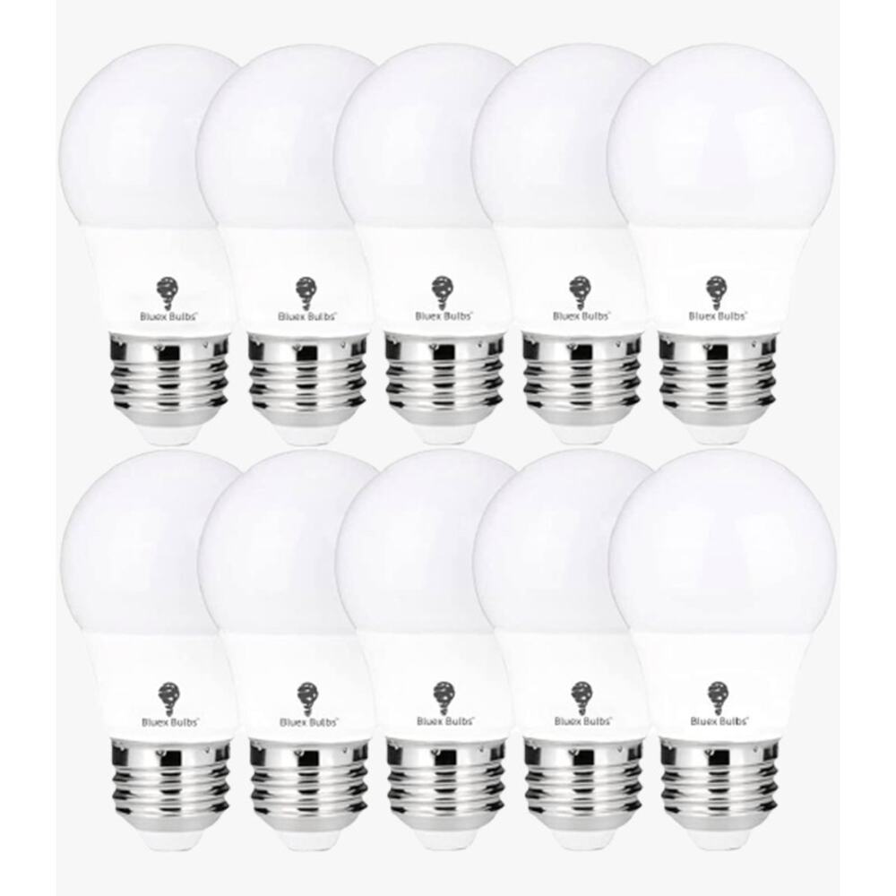 10x Bluex Bulbs Dimmable LED Light Bulbs A15 60W Vanity E26 Medium Warm White